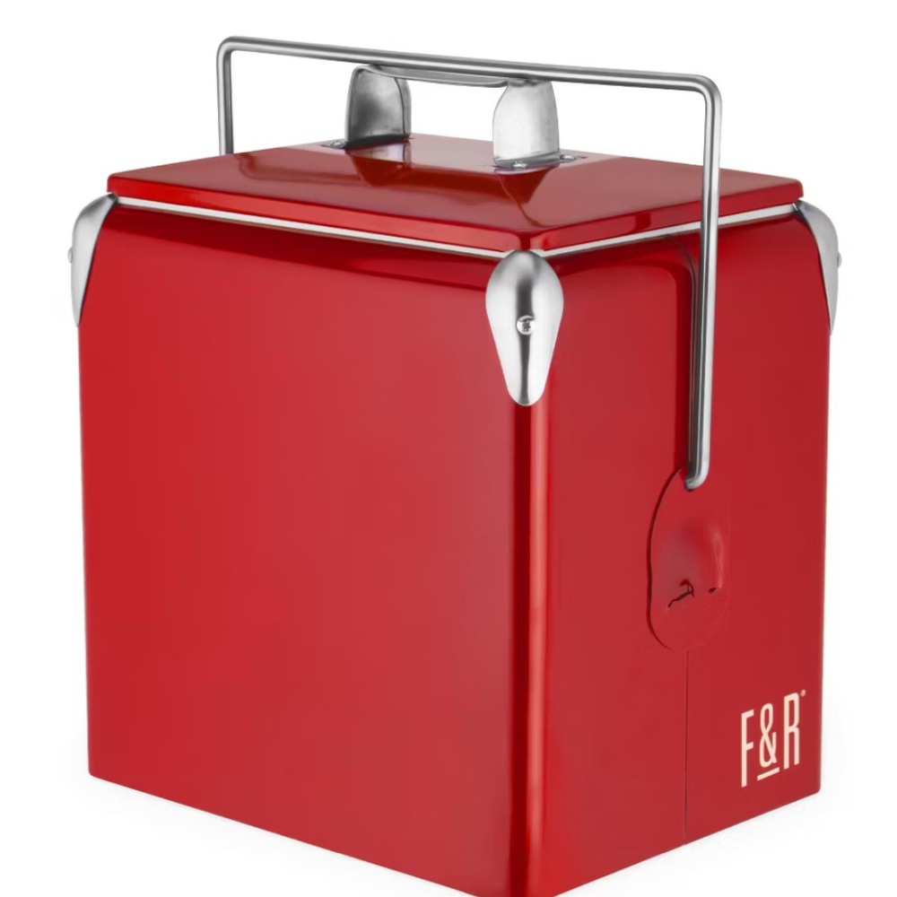 New Foster & Rye Retro Red Stainless Steel Cooler